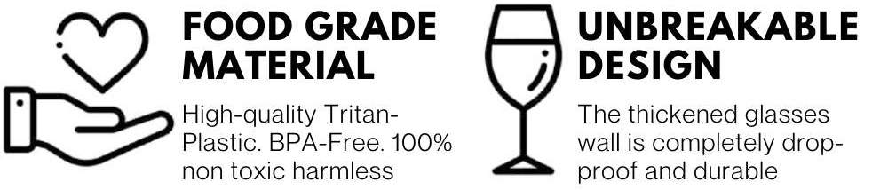 Clear unbreakable Tritan drinking glasses